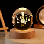 Zexxus MoonGlow 3D Crystal Lamp Ball with USB-Powered LED Light – Assorted Designs