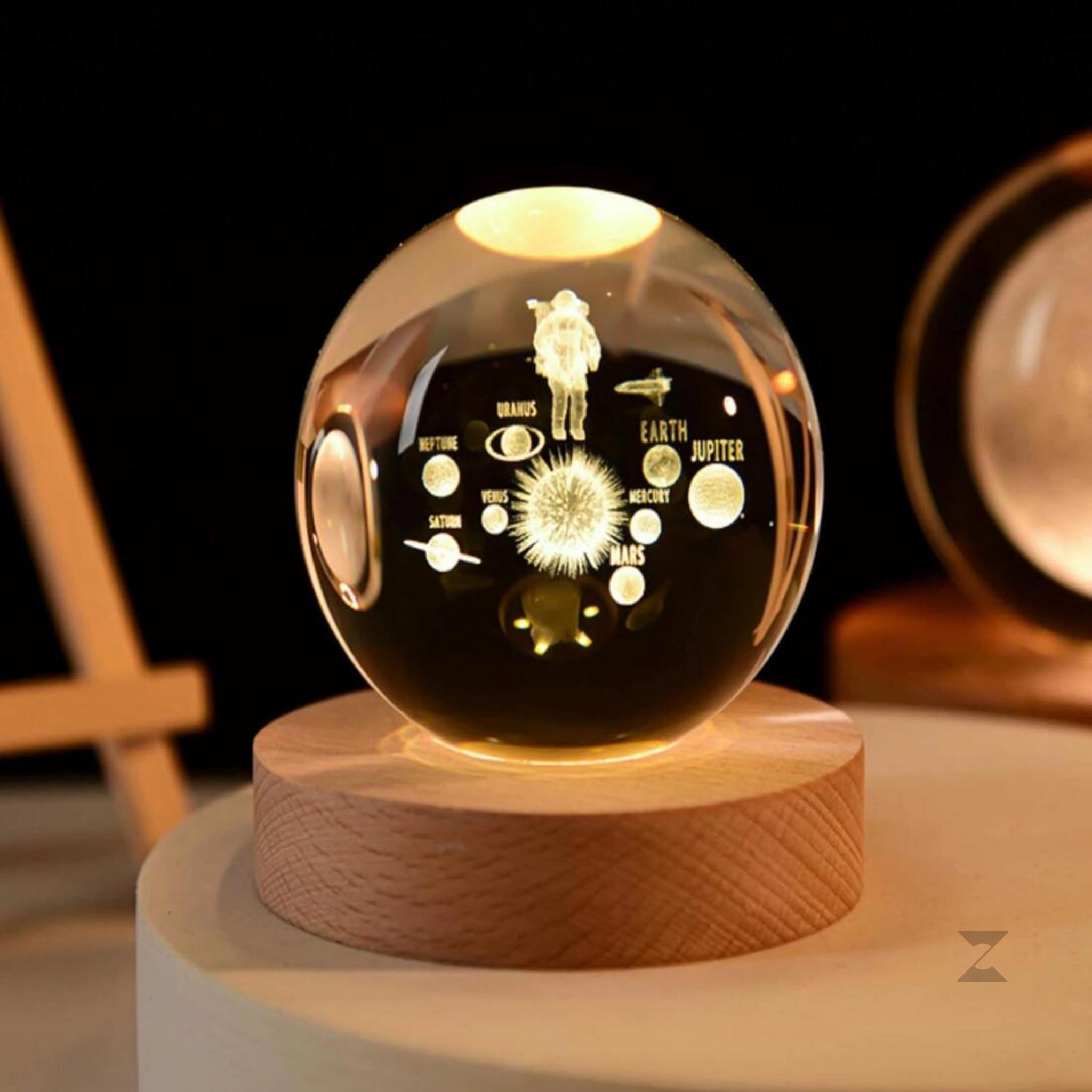 Zexxus MoonGlow 3D Crystal Lamp Ball with USB-Powered LED Light – Assorted Designs