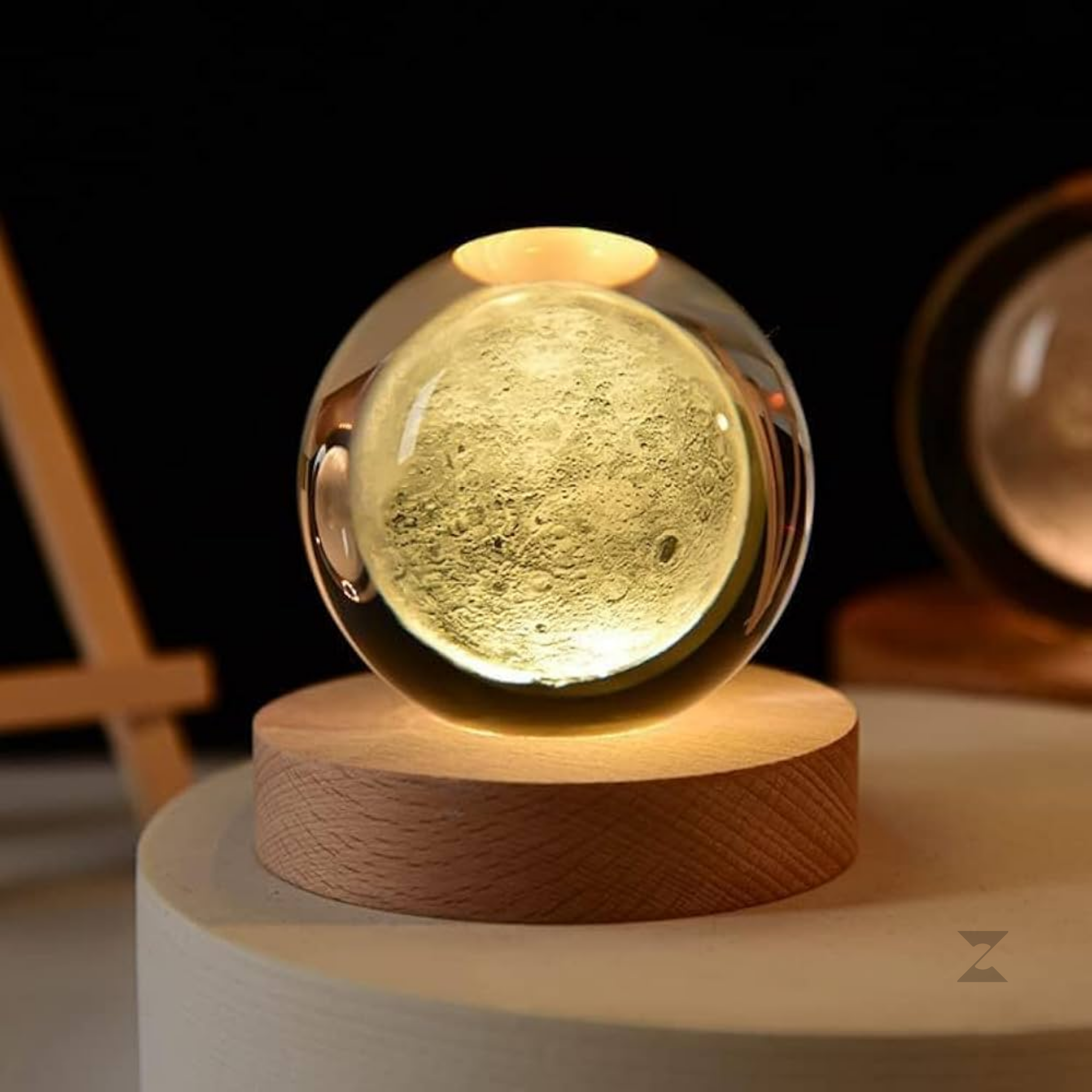 Zexxus MoonGlow 3D Crystal Lamp Ball with USB-Powered LED Light – Assorted Designs