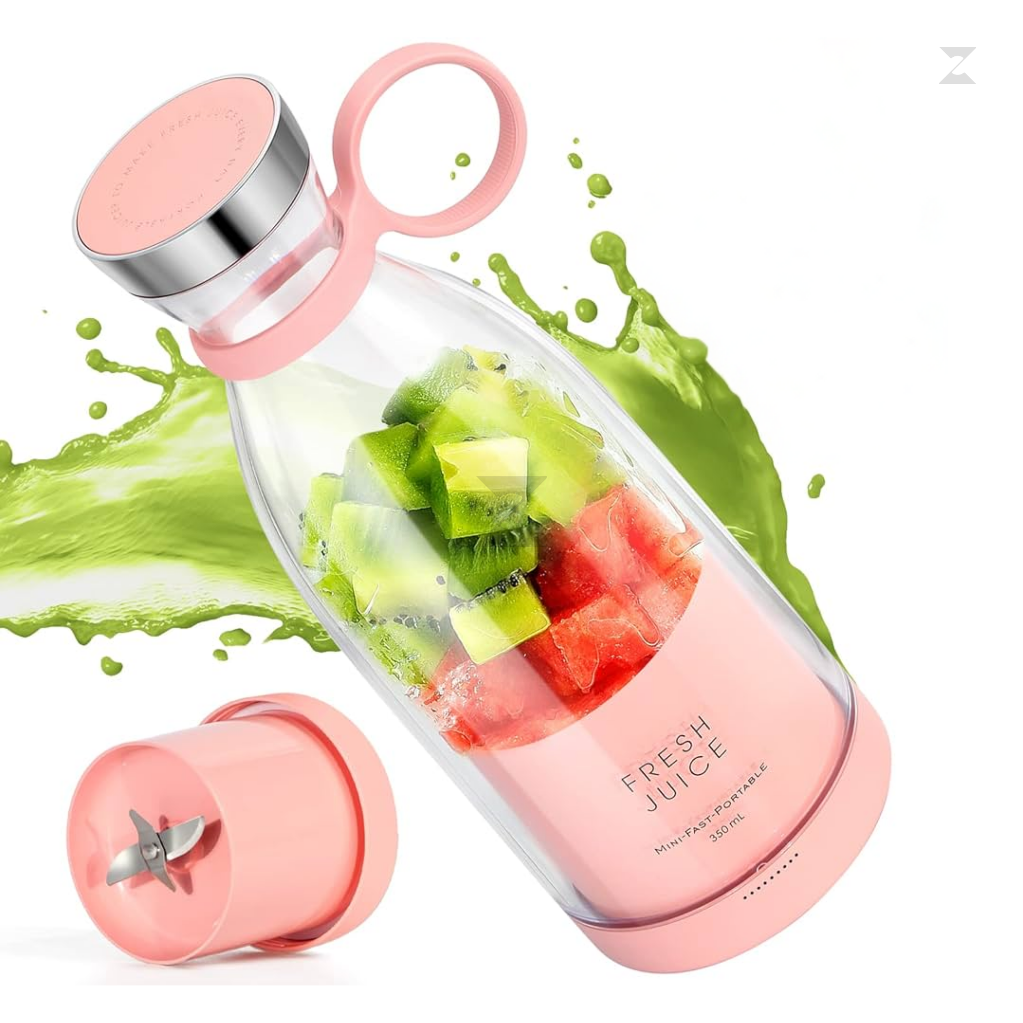 Portable Blender – USB Rechargeable Personal Smoothie Maker with 4 Stainless Steel Blades